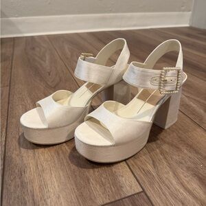 Elegant Cream Platform Heels